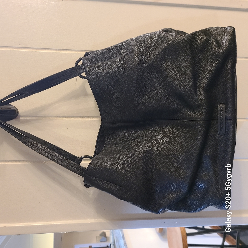 Elegant Black Leather Tote Bag